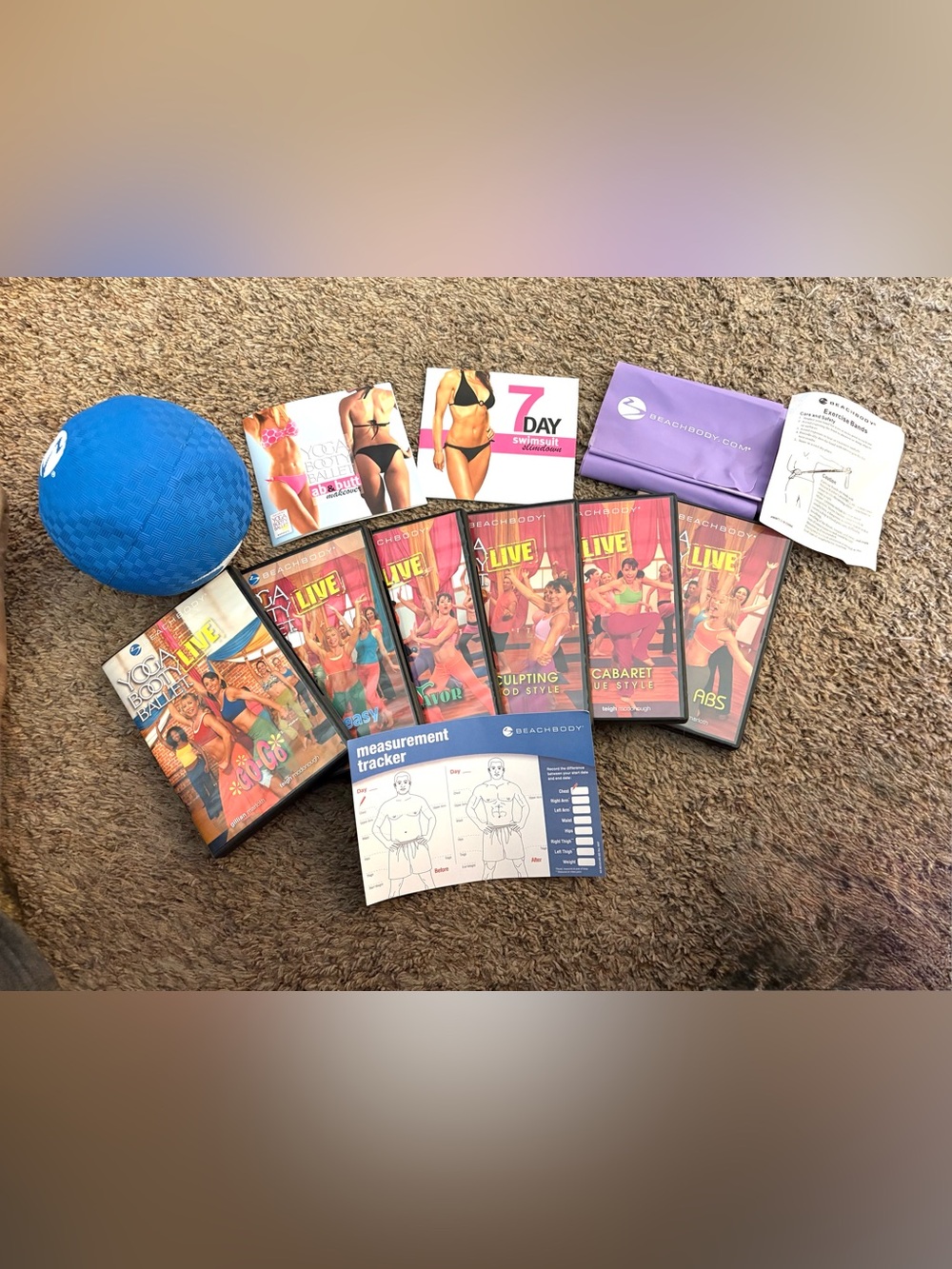Beachbody Yoga Booty Ballet LIVE 6 DVD Set With Accessories.